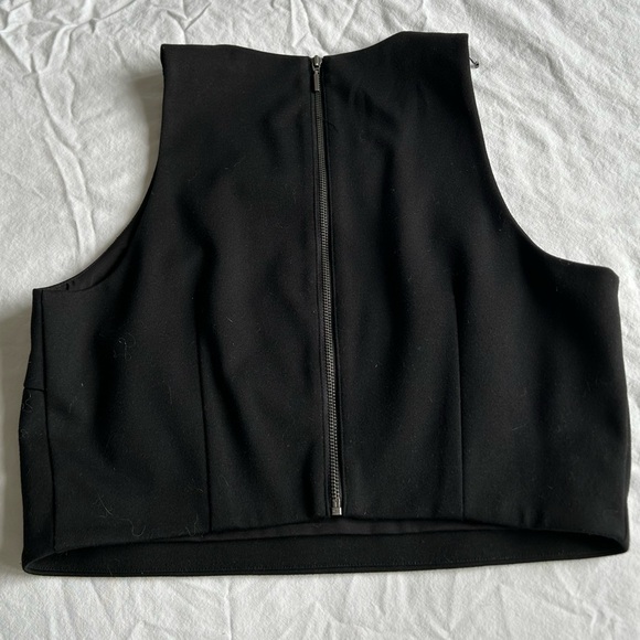 Club Monaco Black Crop Top with Silver Beaded Accents - Picture 3 of 8